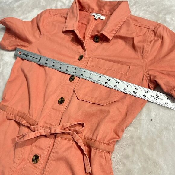 Madewell Utility Crop Jumpsuit Dried Coral Pink Womens 2 Wide-Leg Short Sleeve - Picture 7 of 12